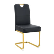 Set di 2 sedie da pranzo con schienale ergonomico e piedini antiscivolo stile moderno in PU nero