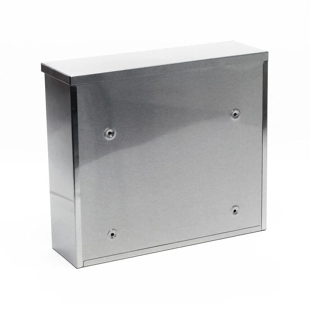 Cassetta postale di design cassetta postale in acciaio inox da parete 32 x 36 x 11,5 cm argento 16_0000057
