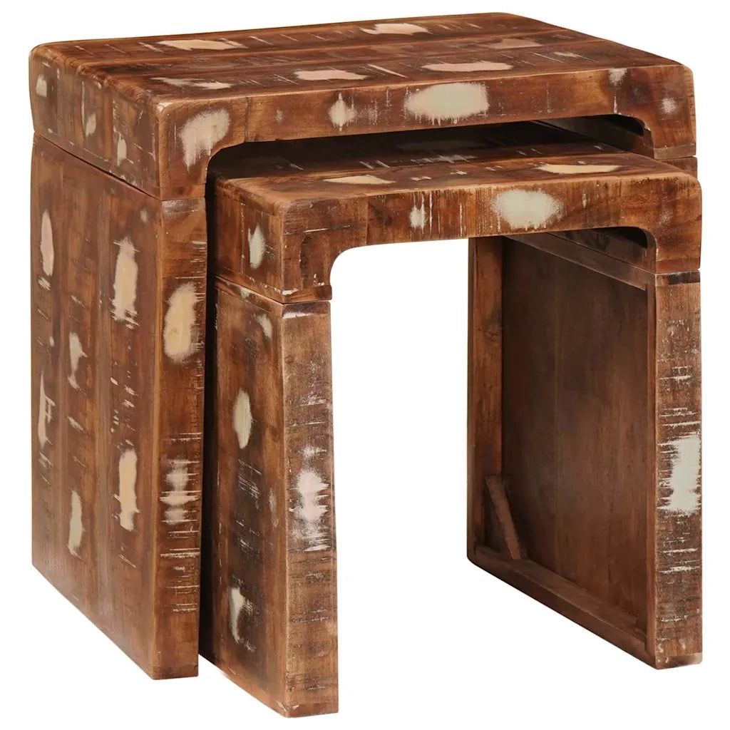 vidaXL Tavoli da Fine Multicolore legno massello di riciclo