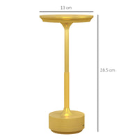Lampada da Tavolo a LED Senza Filo Touch Ø13x28,5 cm Batteria Ricaricabile Oro