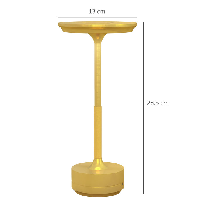 Lampada da Tavolo a LED Senza Filo Touch Ø13x28,5 cm Batteria Ricaricabile Oro