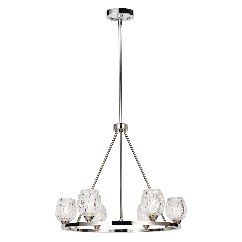 Lampadario Rubin Feiss vetro nichel lucido 6xG9 LED