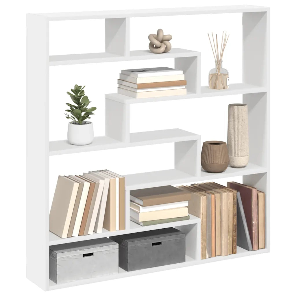 vidaXL Mensola a Cubo da Parete 7 Scomparti in Truciolato Bianco