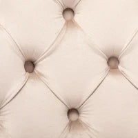 Set di 2 sedie imbottite per sala da Pranzo in Velluto con Schienale alto trapuntato a bottoni , 51x47x97 cm, Beige