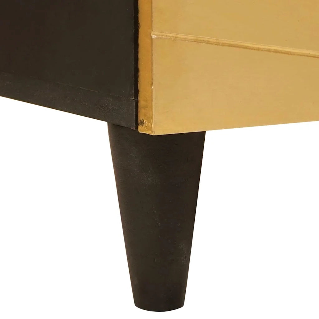 Credenza Nero e Oro 60 x 33 x 75 cm Legno di mango massello 4017831