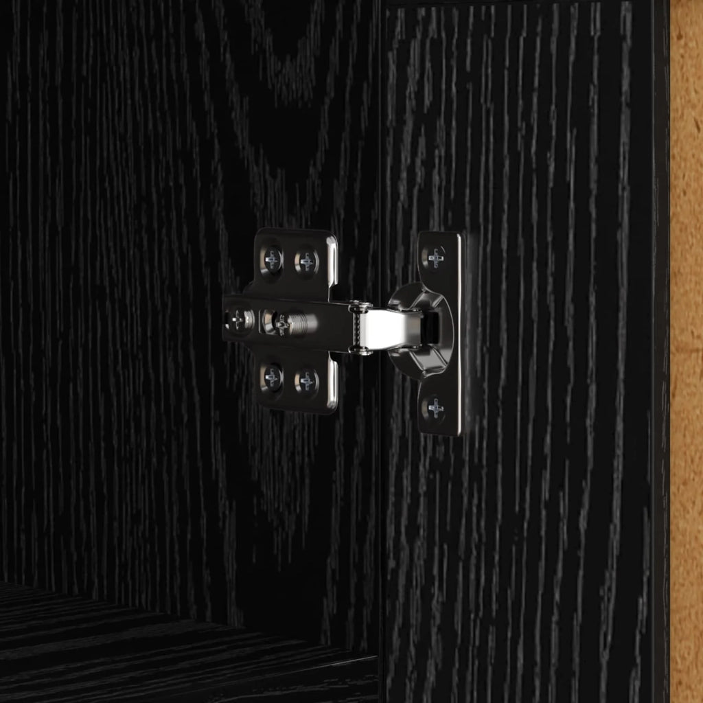 Credenza Rovere Nero 69,5 x 34 x 90 cm Legno multistrato 881593