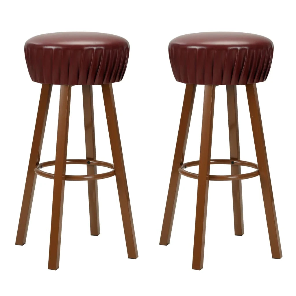 Set di due sgabelli da bar di design sedia con seduta sintetica marrone 1202068