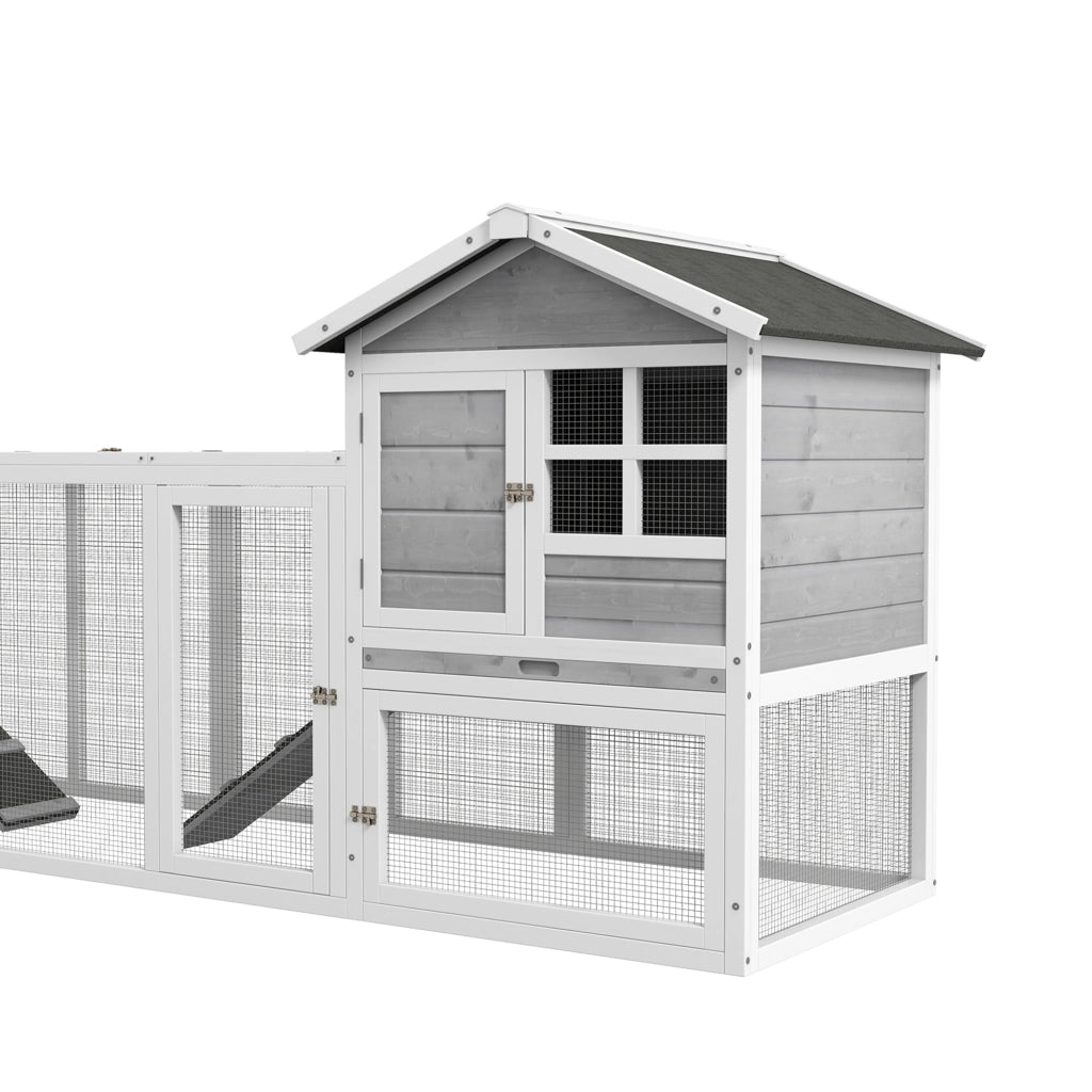 Gabbia per conigli ¨C zephmum ¨C Bianco Grigio 120x60x60