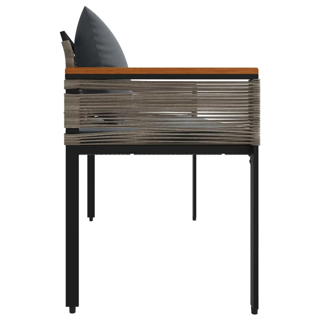 Panchina da esterno Grigio e Grigio Scuro 117 x 54 x 74.5 cm