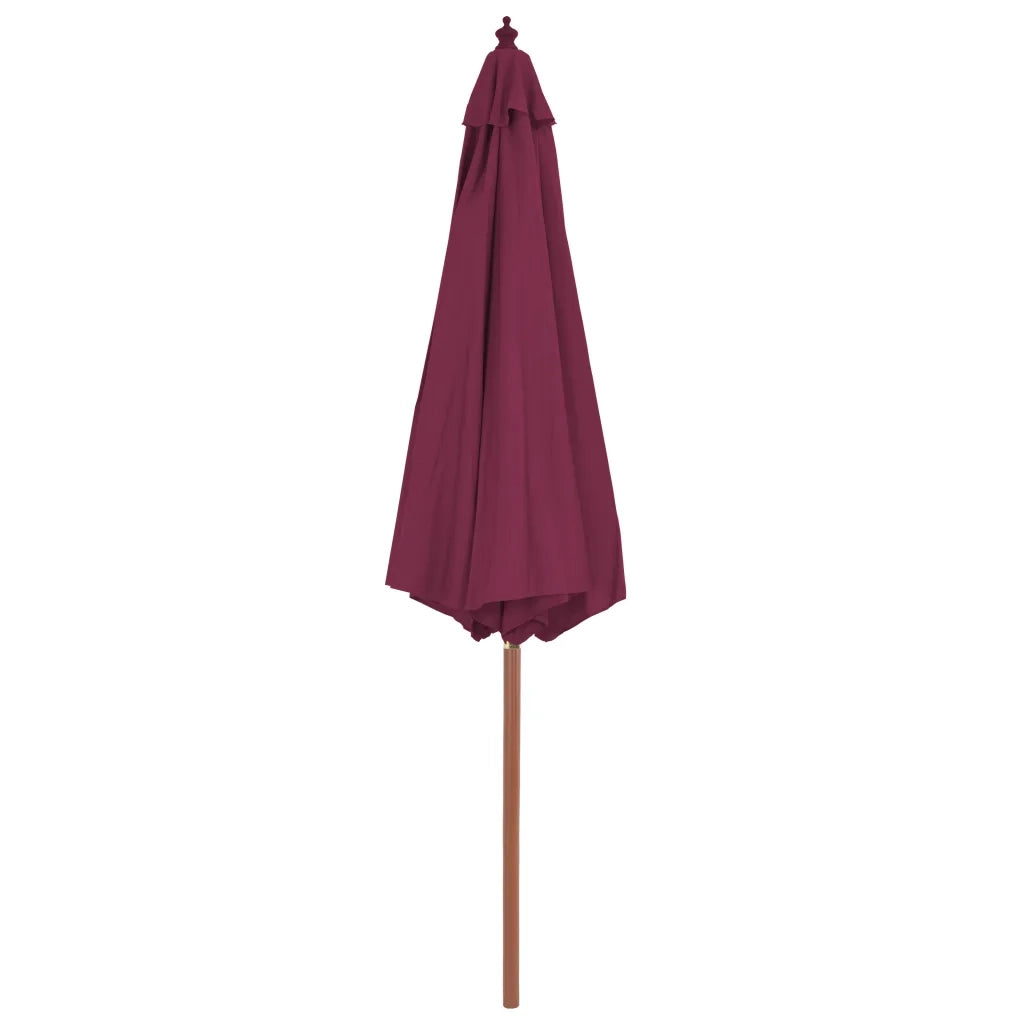 Ombrellone da Esterni-Ombrello da giardino con Palo in Legno 300 cm Rosso Bord¨°