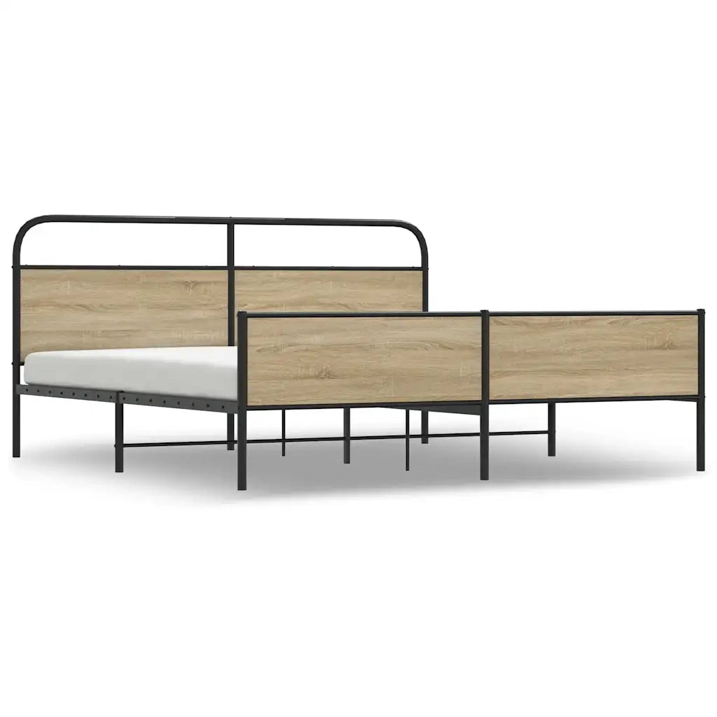 Giroletto senza Materaso in Metallo Rovere Fumo 183x213 cm 3318675