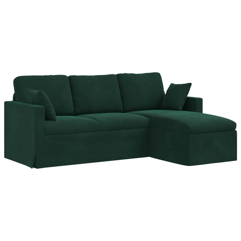 Divano Verde Scuro 198 x 134 x 80 cm Velluto 42024460