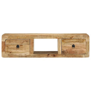 Mobile TV a Parete 100x32x25 cm Legno Grezzo Massello di Mango 4104525