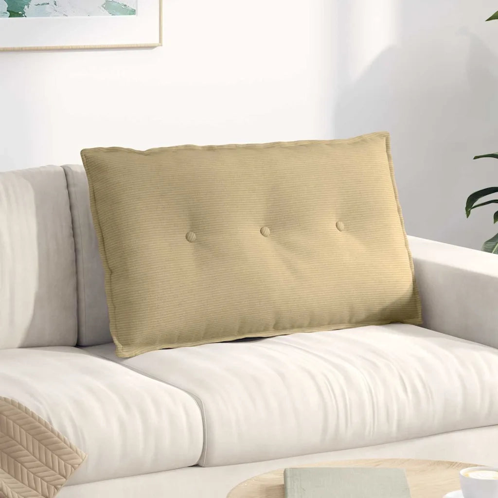 Cuscino per Schiena | Cuscino dorsale Grigio Verde 80 x 50 cm Tessuto in Cords
