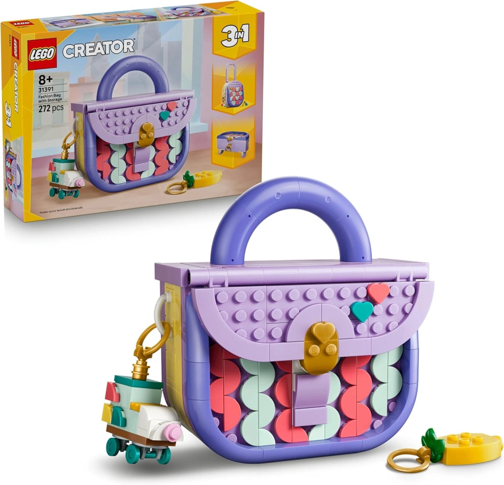 LEGO Creator 3 in 1 Borsetta alla Moda Portaoggetti - Giocattolo Trasformabile in Trolley o Portaoggetti,Eta 8+