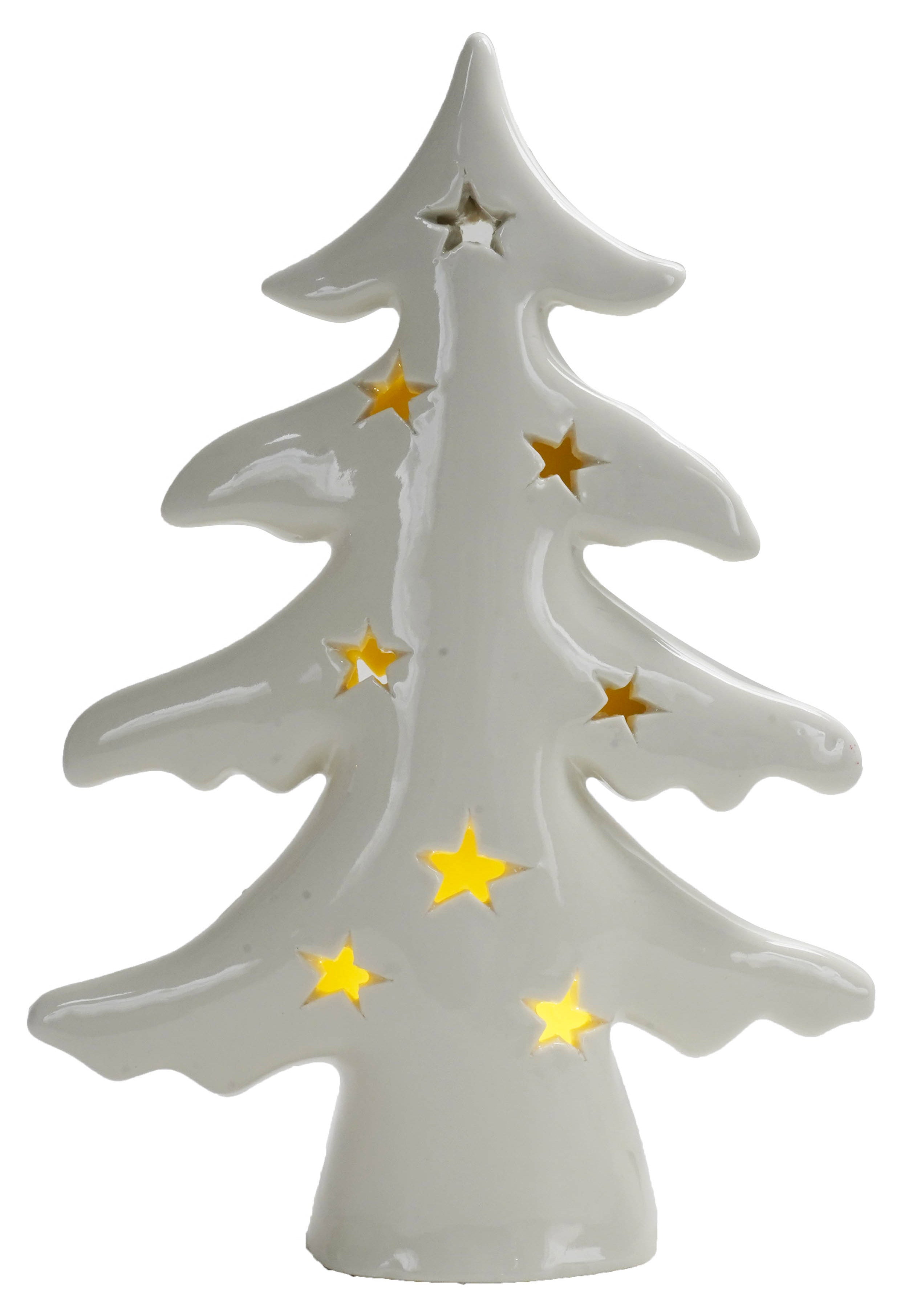 Albero di Natale H26 cm in Ceramica con Luci