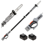 POTATORE MOTOSEGA 8" A BATTERIA TELESCOPICO 1,7-2,5m 2 BATTERIE 21,6V 4Ah VOLPI