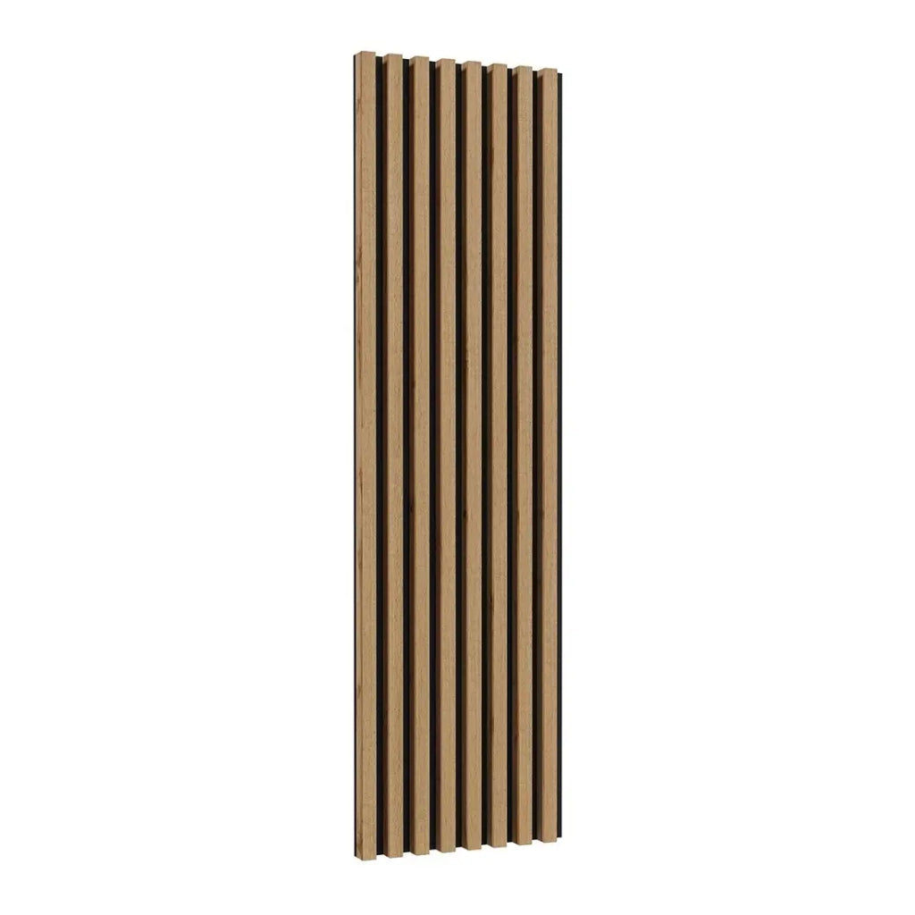 Lamelle murali XL effetto rovere su supporto nero opaco collezione CLARA