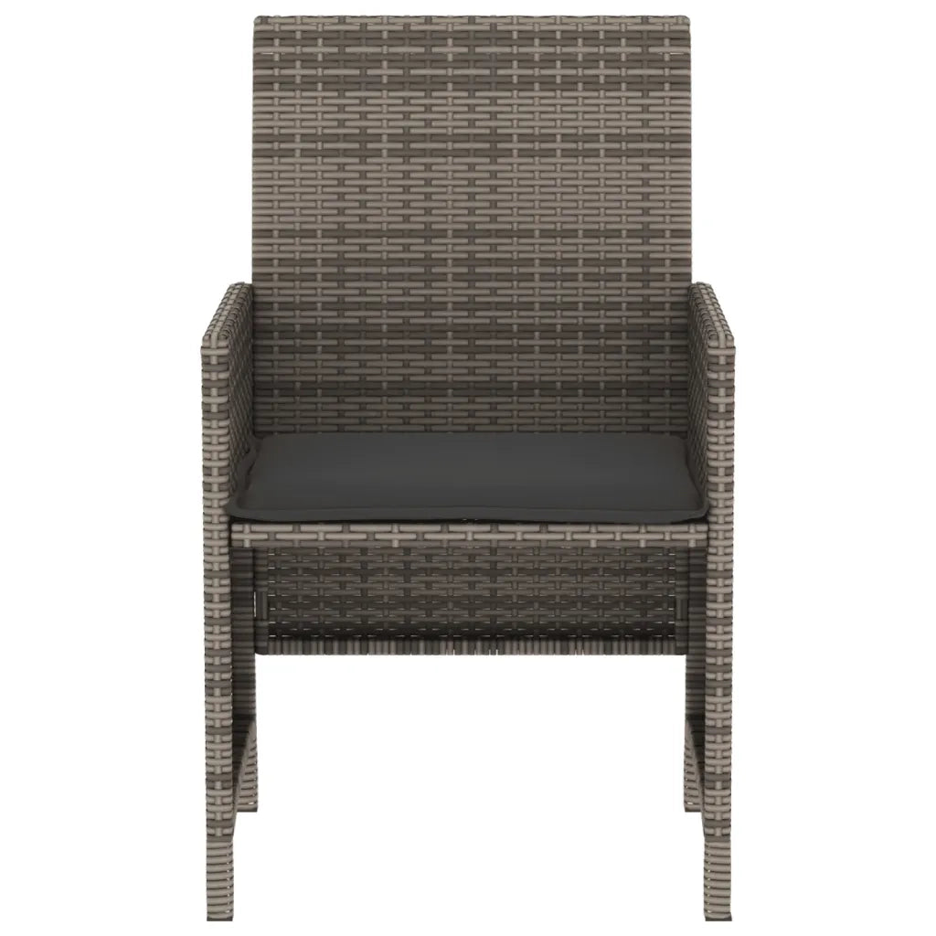Set da Bistr¨° 3 pz | Set Salotto da Giardino con Cuscini Grigio in Polyrattan