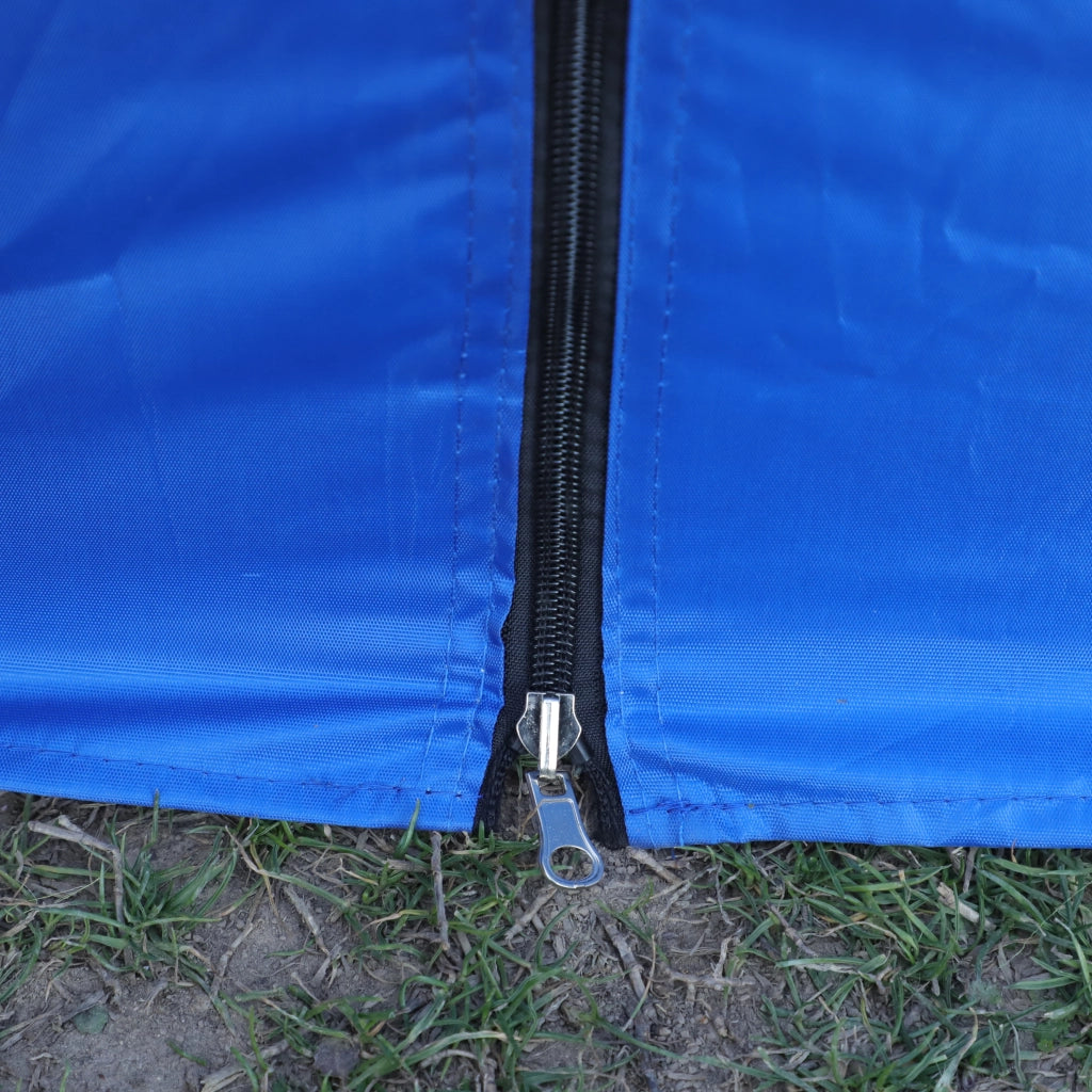 Gazebo da giardino pieghevole impermeabile con 4 pareti laterali e 4 sacchi di sabbia in acciaio blu 3 × 3 m
