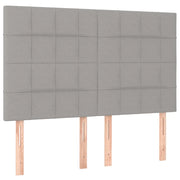 Testiera | Testata Grigio Chiaro 144x5x118/128 cm Tessuto