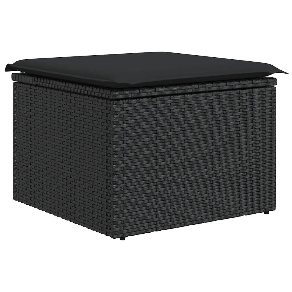 Set Divani da Giardino 5 pz | Set Salotto da Giardino con Cuscini in Polyrattan Nero