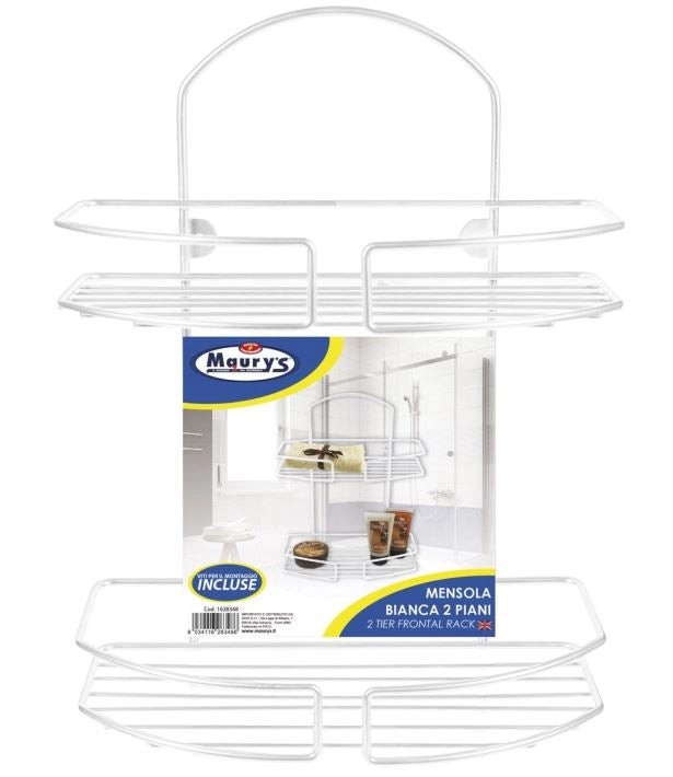 MAURY'S MENSOLA BAGNO 2 PIANI BIANCA 25 X 12 X H33 CM
