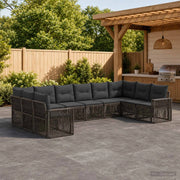 Set Divano da Giardino 10 pz Grigio e Grigio Scuro polyrattan 3435233