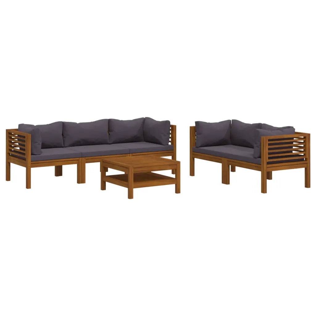 Set Divani da Giardino 6 pz con Cuscini in Massello di Acacia 3086903