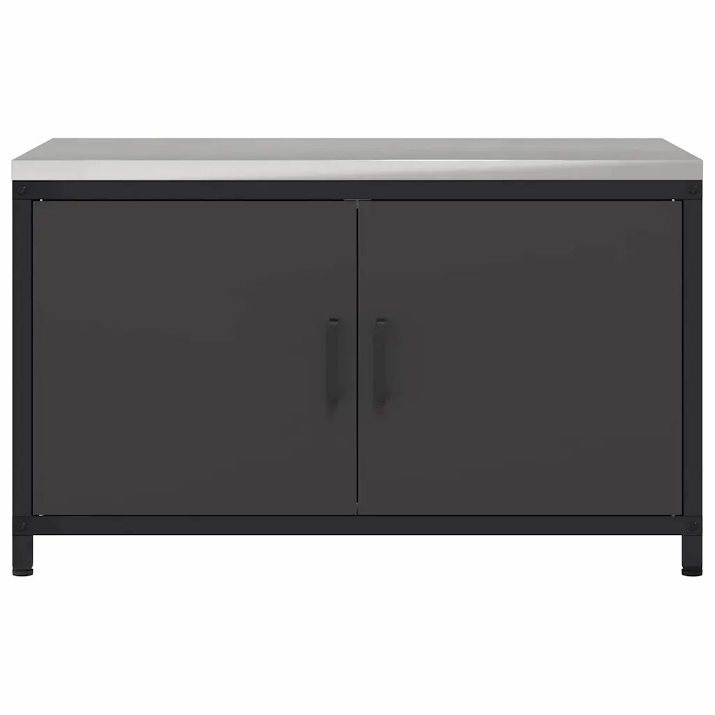 Stoccaggio in cucina con porta Nero 90 x 50 x 53 cm Acciaio 874996
