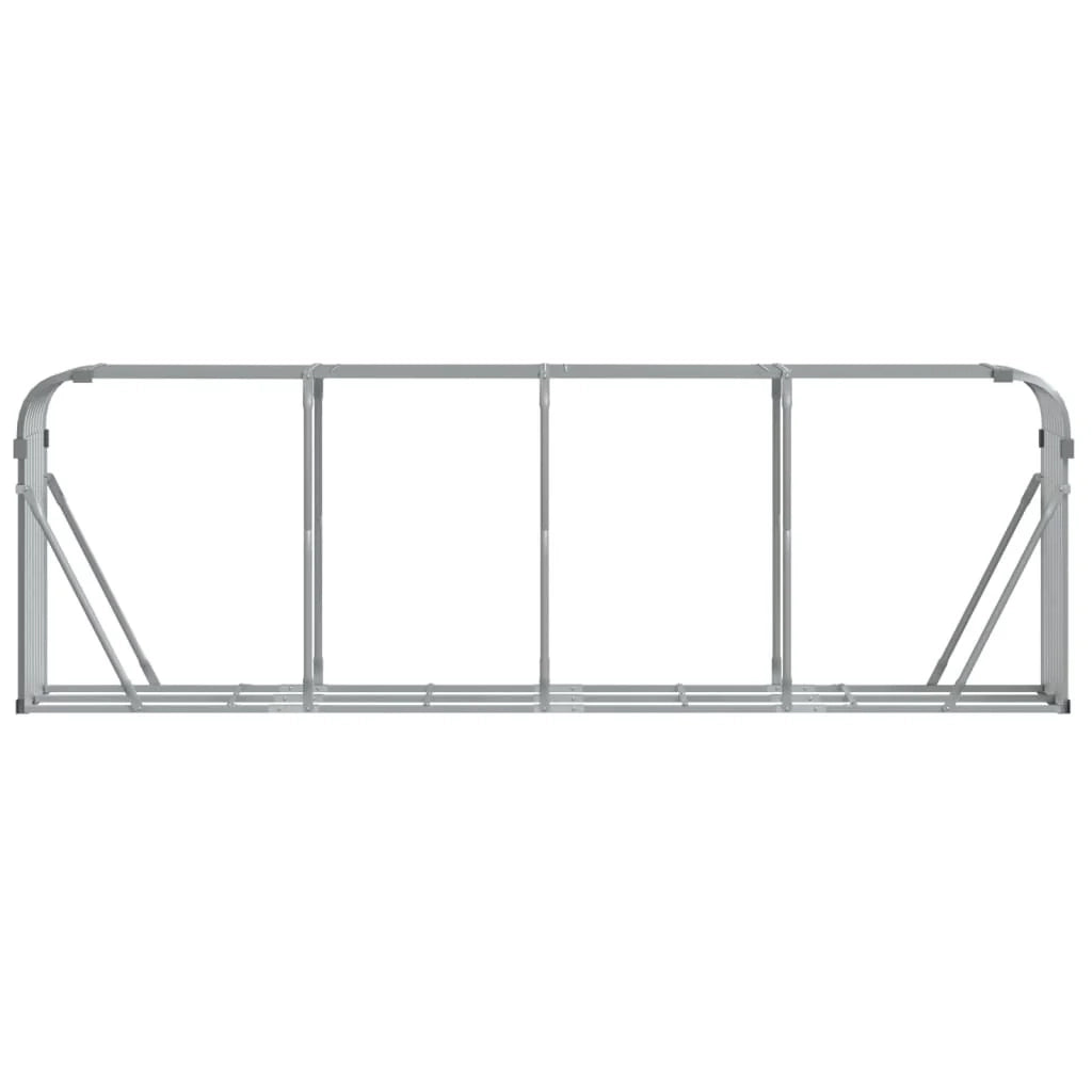 Portalegna chiaro 300 x 45 x 100 cm acciaio zincato grigio 02_0043815
