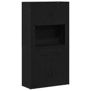 Credenza | Highboard Rovere nero 80 x 33 x 150 cm Legno multistrato