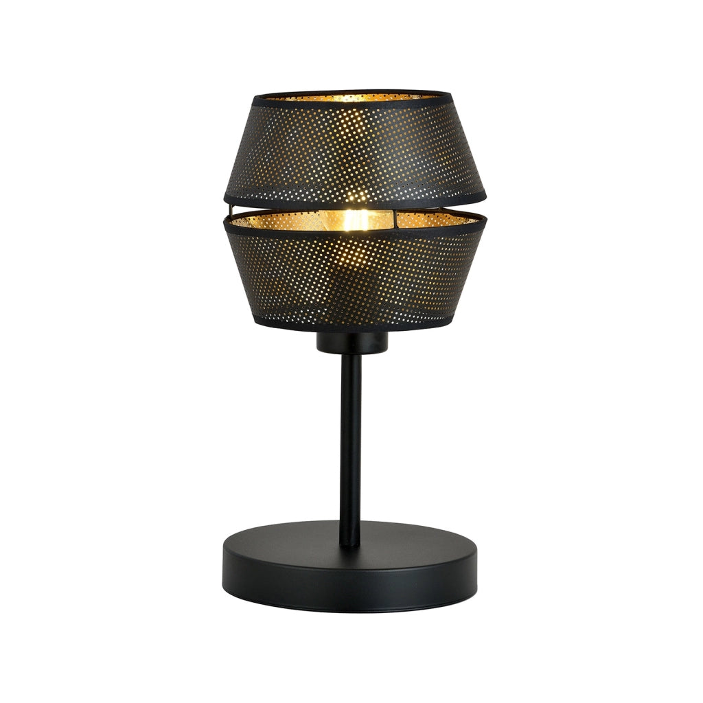 Lumetto Contemporaneo 1 Luce Enea In Metallo Nero E Oro