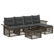 Set Divano da Giardino 6 pcs Grigio polyrattan