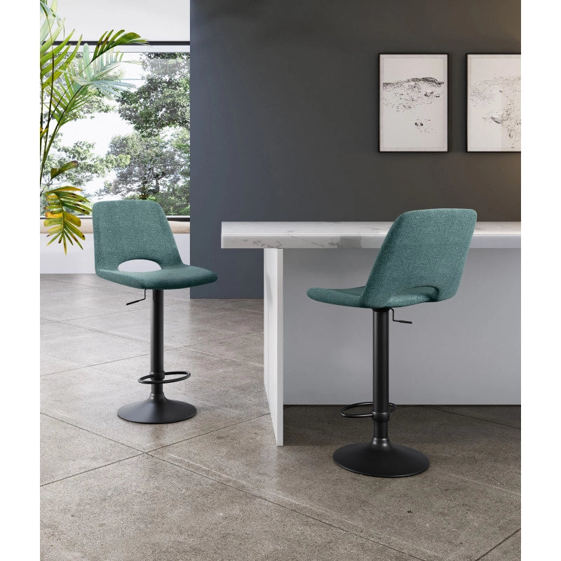 Sgabello con alzata a GAS rivestito in tessuto easy-clean Gambe metallo verniciato Alex 45cm X 52cm H 88,5/103,5cm Sto..