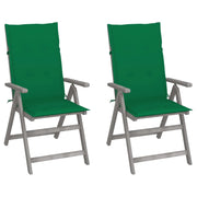 Sedie da Giardino Reclinabili 2pz con Cuscini Massello Acacia cod mxl 6364