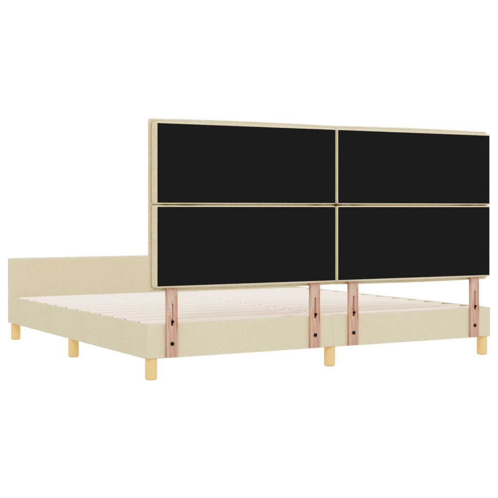 Letto in tessuto panna  200x200 cm