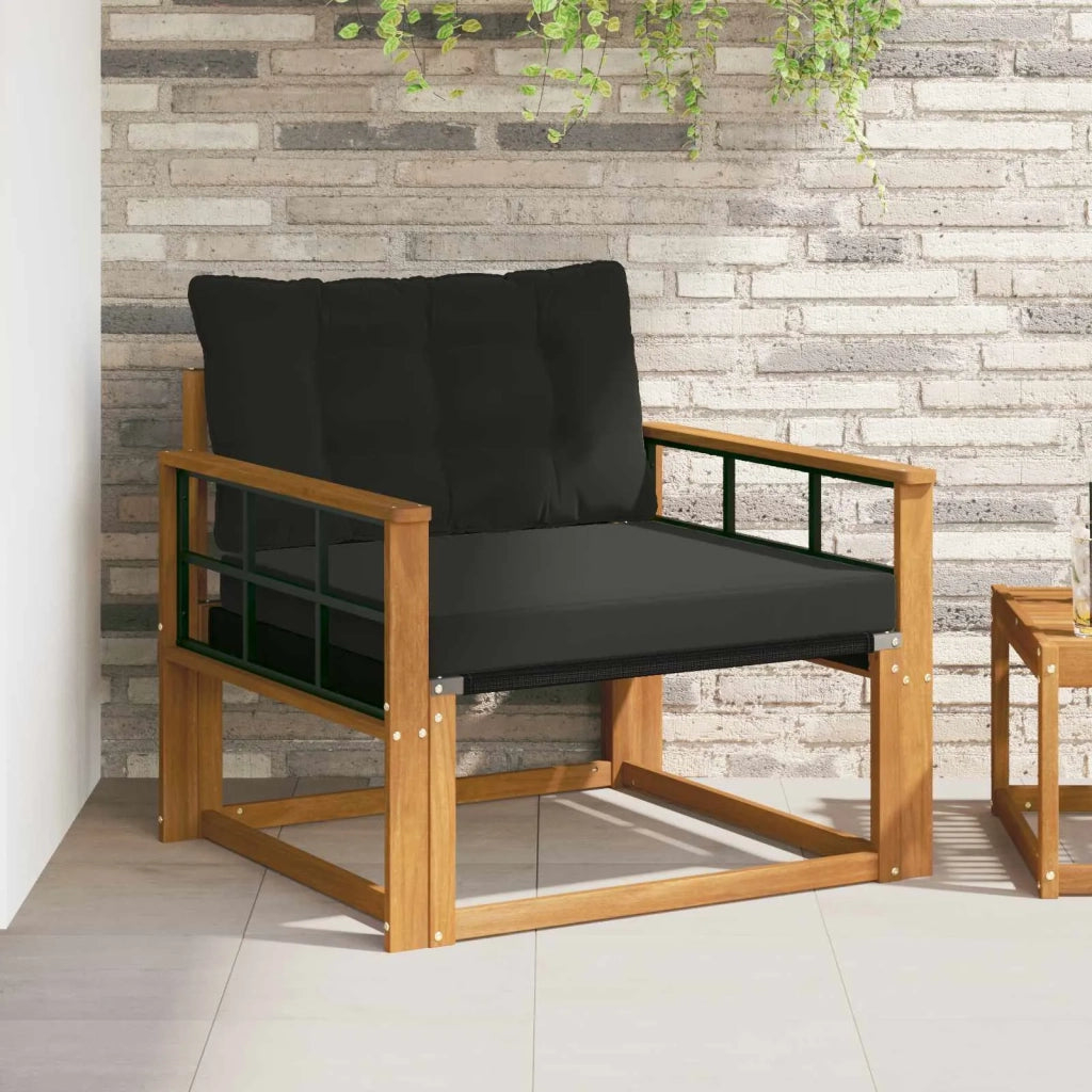 Set di divani da esterno-Sofa da giardino Legno di Acacia Massello e Textilene 554514