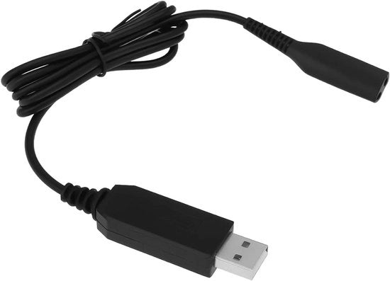 Cavo di ricarica caricabile per rasoio - 100cm - Nero - Cavo di ricarica USB - Caricatore - Adatto per rasoio 3080 5514 5515.