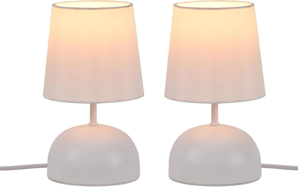 ZMH Lampada da comodino moderna bianca E14 lampada da tavolo per camera da letto o soggiorno (lampadina non inclusa)