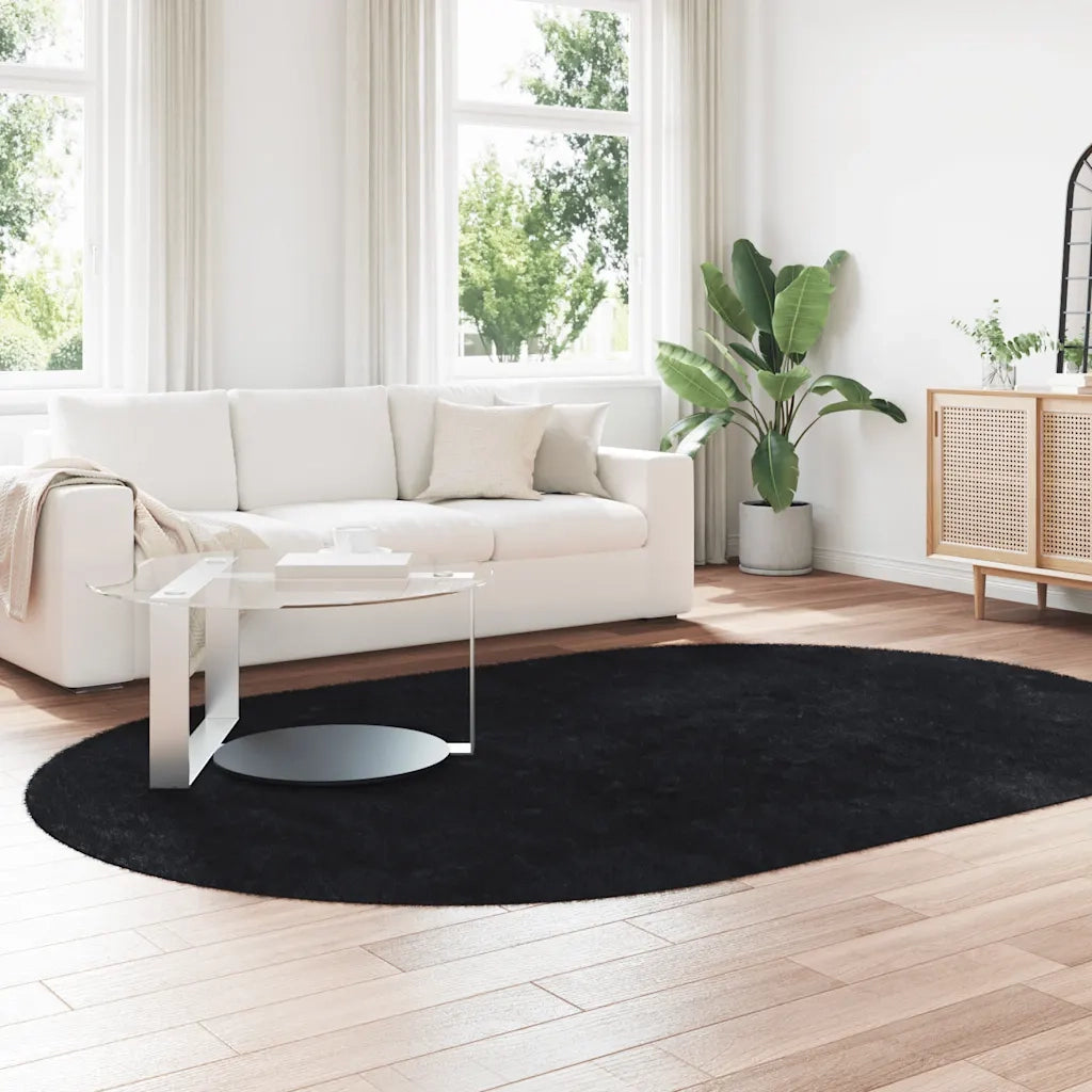 Tappeto del soggiorno | Tappeto Shaggy a Pelo Lungo NAVARRA Nero 300x200 cm poliestere