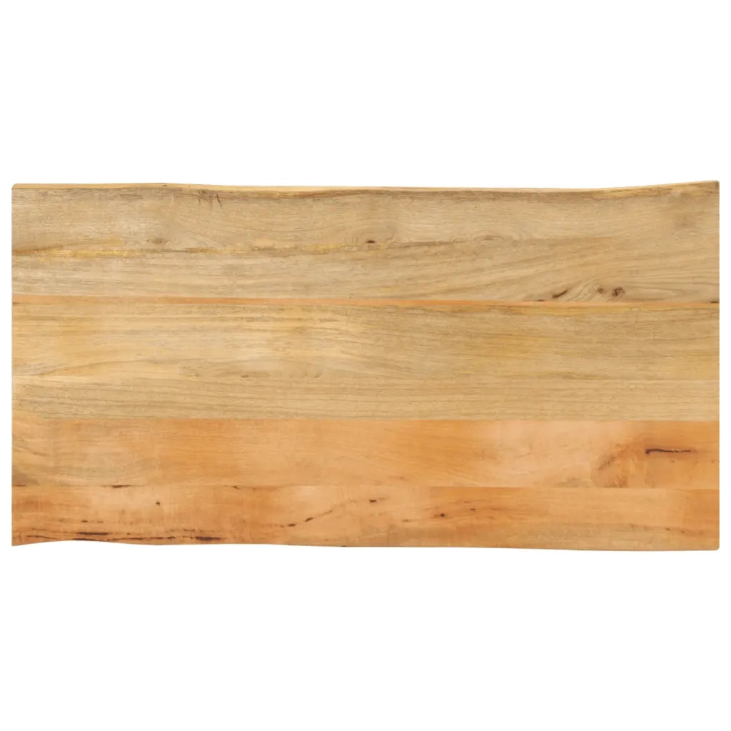 Piano Tavolo 110x60x2,5 cm Bordi Vivi in Legno Massello Mango