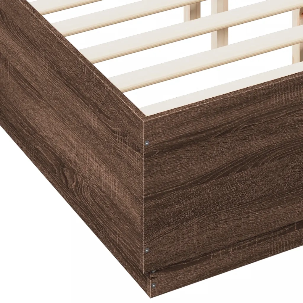 Giroletto Luci LED Rovere Marrone 135x190 cm Legno Multistrato 3209652