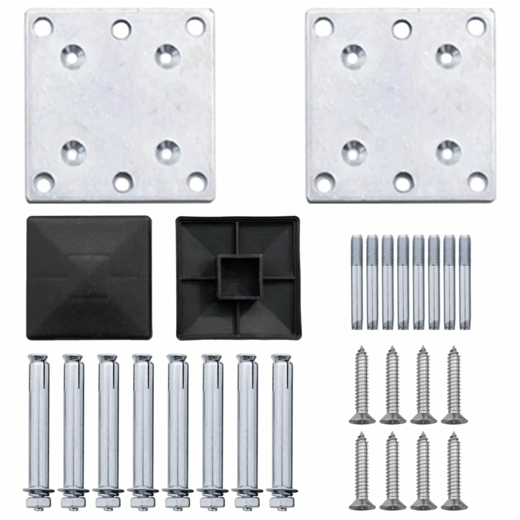 Pannello di Recinzione 2 pcs WPC e Alluminio Marrone