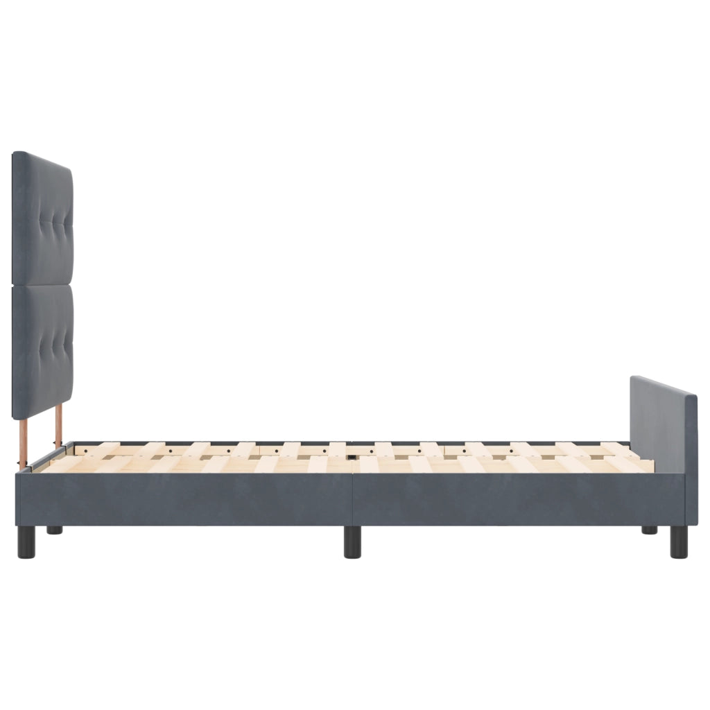 Letto Grigio Scuro 120x190 cm Velluto