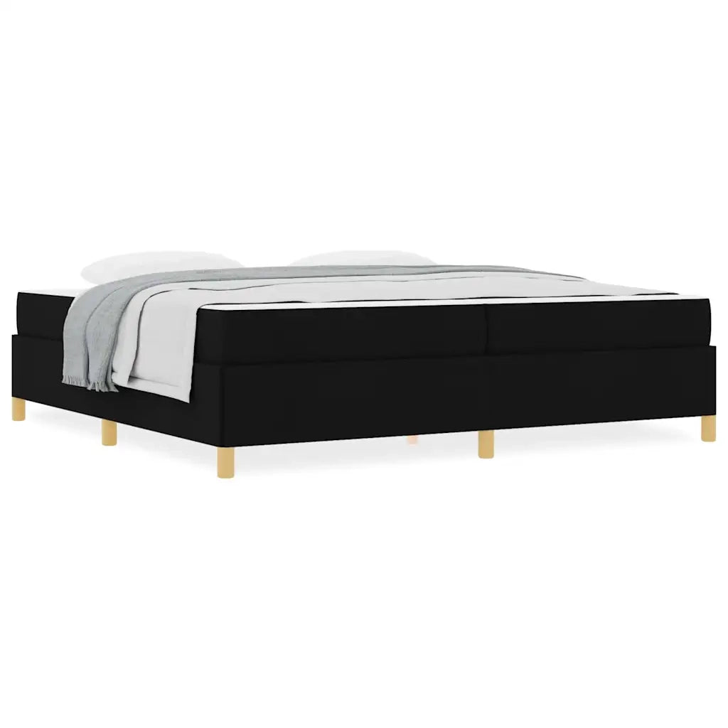 vidaXL Letto a molle Nero e Bianco e Nero 200 x 200 cm Tessuto