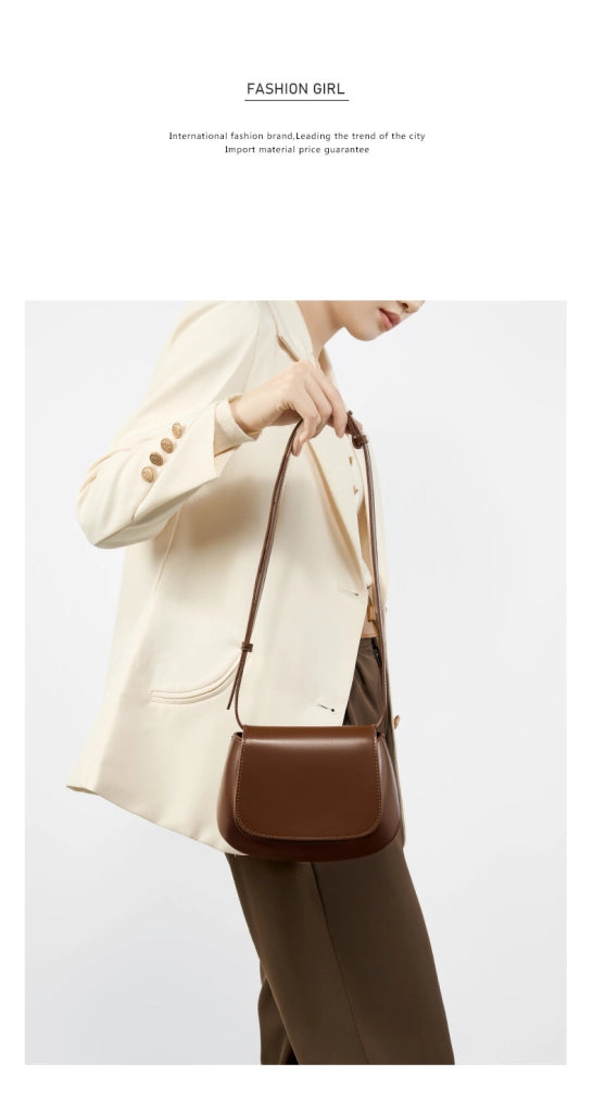 Borsa tote da donna in vera pelle marrone