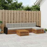 Set di divani da esterno 6 pz Naturale e Grigio Chiaro 3383274