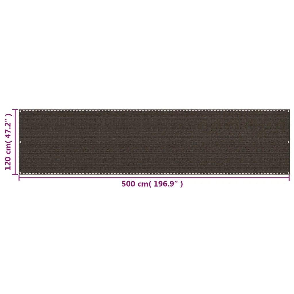Paravento da Balcone-Pannello per balcone Marrone 120x500 cm in HDPE