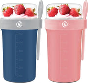 Set di Overnight Oats in Jar di Muesli - Bicchieri di Cermica per Overnight Oats - Set di Jar per Overnight Oats con Avena - Contenitore per Avena - Set di 6 pezzi